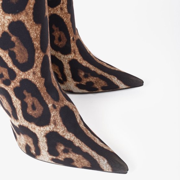 Dolce and Gabbana KIM Leopard Print Thigh-High Boots - Picture 6 of 12